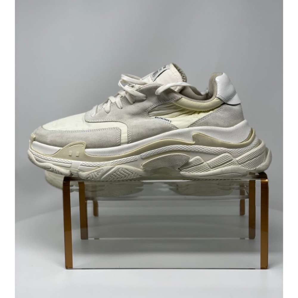 Balenciaga Men Triple S Sneakers White Ecru FR Size 45/ US 12. Gently Used - Picture 5 of 12